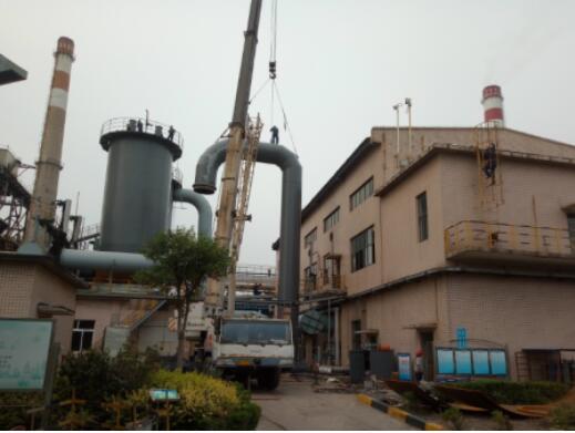 山東濰鋼電捕管道安裝中